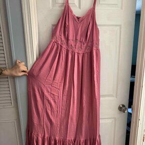 Torrid Pink Lace Insert Maxi Dress Size 1